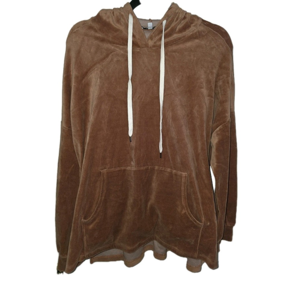 White Birch Pullover Hoodie Velvet Velour Sz XL Minimalist Comfycore Lounge wear